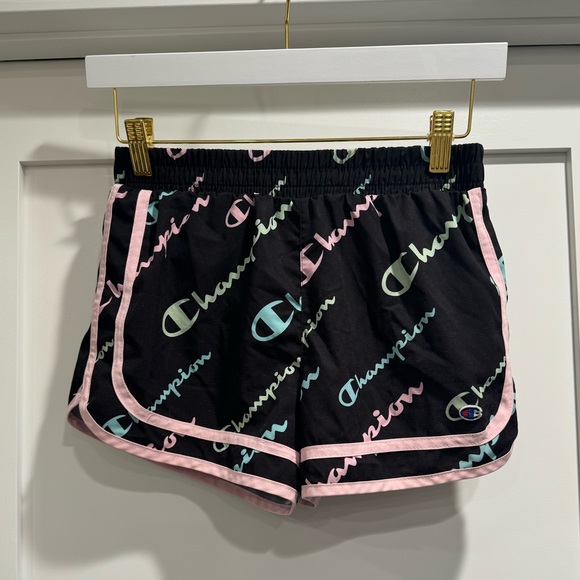 Champion Other - Champion Girls Printed Varsity Active Shorts Black Size Large